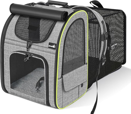 Pecute Expandable Cat Carrier Backpack with Shade Cover – Breathable Mesh for Cats & Small Dogs