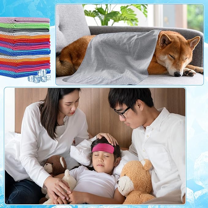 Maitys 200 Pcs Cooling Towel 32 x 12 Inch Microfiber Ice Towel for Neck and Face, Chilly Sweat Rag for Hot Weather Athletes, Gym, Yoga, Workout