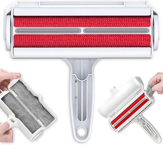Pet Hair Remover Roller – Reusable Multi-Surface Lint Roller for Dog & Cat Fur on Furniture, Couch, Carpet, Bedding, Clothes & Car Seats – Eco-Friendly, Portable Hair Removal Cleaning tool for Home