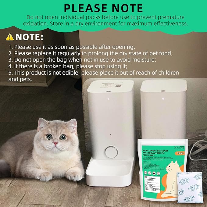 15-Pack Replacement Desiccant Bags Compatible with Pet-kit Automatic Pet Feeders, and (4 Bottles, Fresh Lotus) Cat Litter Deodorizer Compatible with PETKIT PuraX PuraMax Self-Cleaning Cat Litter Box