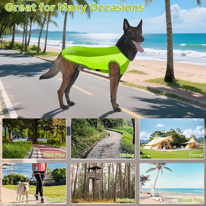 2 Pack Dog Shirts, Breathable Mesh Dog Clothes Pet Sleeveless Vest, Lightweight Stretchy Tank Top T-Shirts for Large Dogs, M