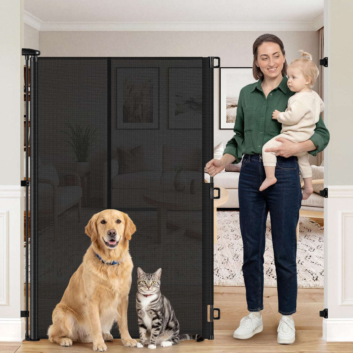 Reinforced 65" Extra Tall Pet Gate for Doorway | Pet Essentials - Image 1