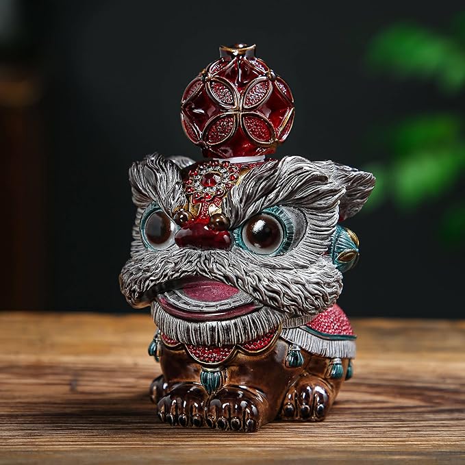 Color Changing Tea Pet, Tea Set Accessories Traditional Gongfu Tea Set Accessory, for Tea Lover Friends (red Lion Dance)