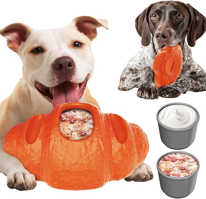 2 Pack Interactive Dog Toys for Aggressive Chewers, Indestructible Dog Toy to Keep Them Busy, Durable Dog Chew Toys for Large & Medium Breeds, Frozen Enrichment Treat Holder for Anxiety Relief