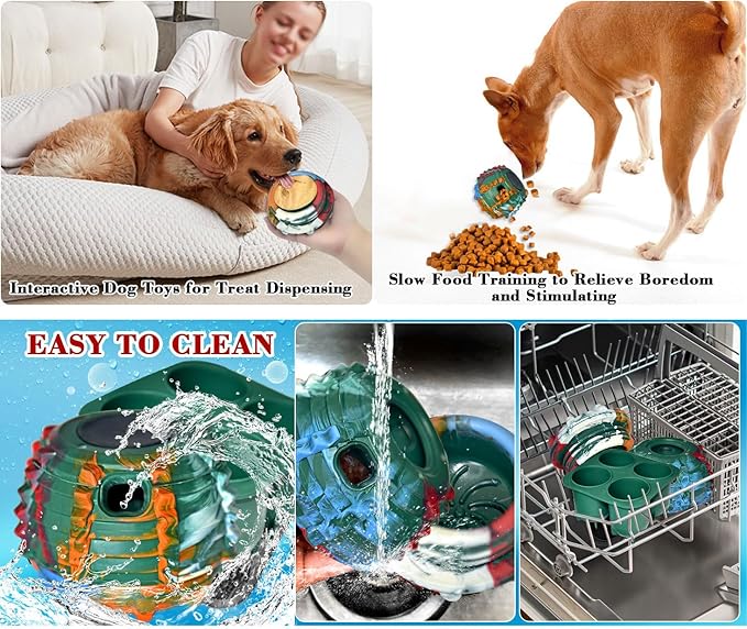 XHX Long-Lasting Interactive Dog Toy to Keep Your Pup Distracted - Safe for Dogs - Low-Mess Design - Dog Toys for Small Dogs 10-25 lbs(Green Background)
