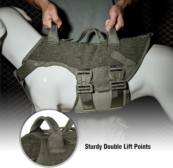 PETAC GEAR Tactical Dog Harness No Pull for Large Working Dogs Military Dogs Vest Police Service Training Dogs Molle Harnesses with Handle … …