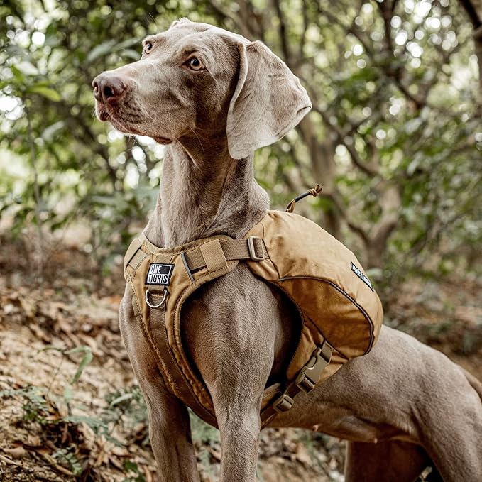 ONETIGRIS Y-Shaped Dog Backpack No Pull CAMLUS Dog Saddle Bag with D-Rings, Lightweight Dog Pack Hiking Gear for Dogs Hunting Camping Travel