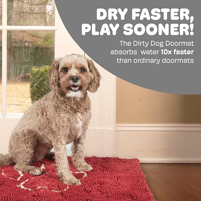 Dog Gone Smart Dirty Dog Doormat, Large, Maroon