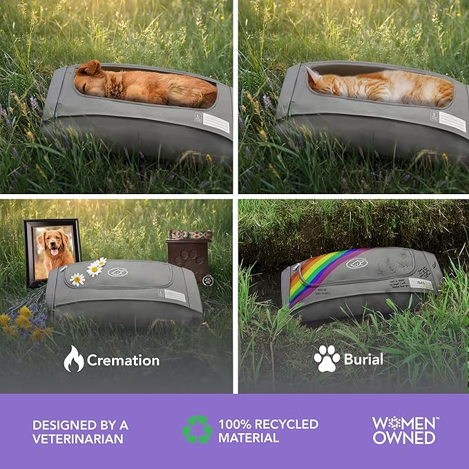 EUTHABAG Snuggle Bag Designed by a Veterinarian The Dignified Pet Cremation & Burial Bag with Kit for a Gentle Goodbye for Border Collie, Beagle, Australian Shepherd and Medium Dogs 3–20 lb (Small)