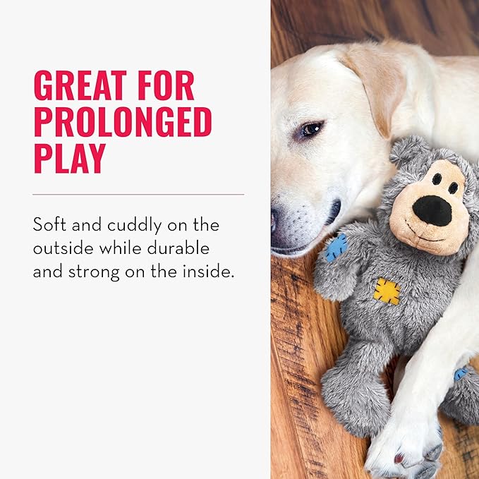 KONG - Wild Knots Bear - Internal Knotted Ropes and Minimal Stuffing for Less Mess - for Small/Medium Dogs (Assorted Colors)