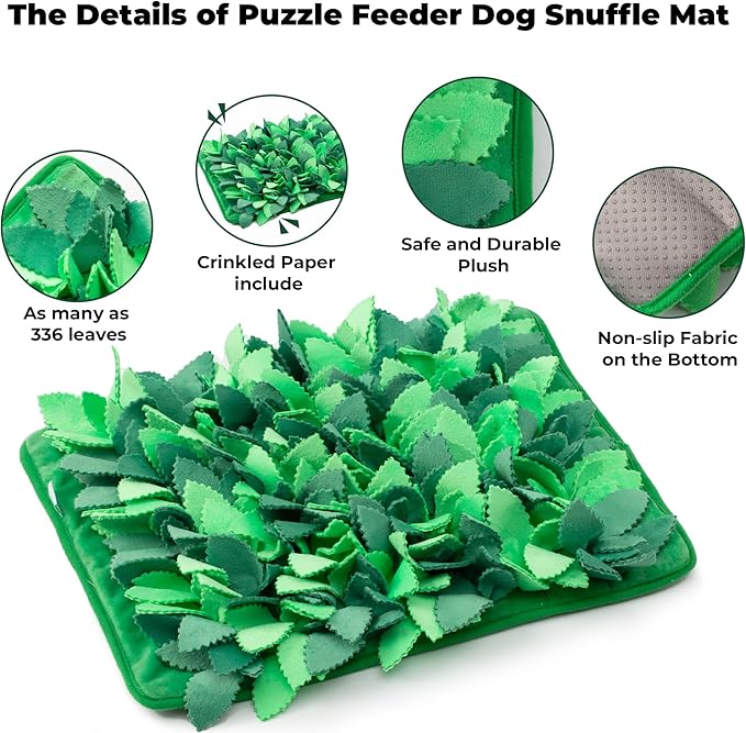Puzzle Feeder Snuffle Mat & Slow Feeder for Dogs - Interactive Dog Puzzle Toys for Smell Training