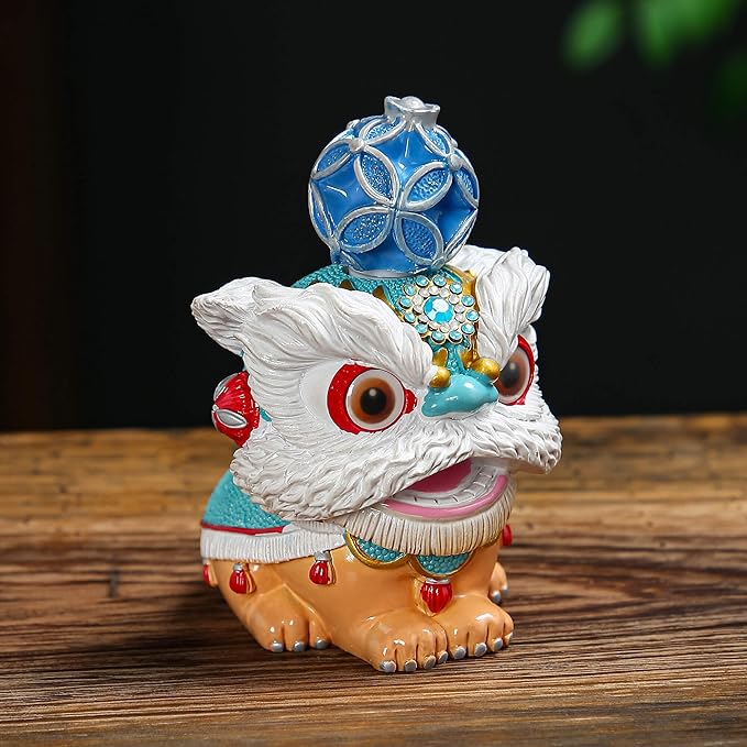 Color Changing Tea Pet, Tea Set Accessories Traditional Gongfu Tea Set Accessory, for Tea Lover Friends (Blue Lion Dance)