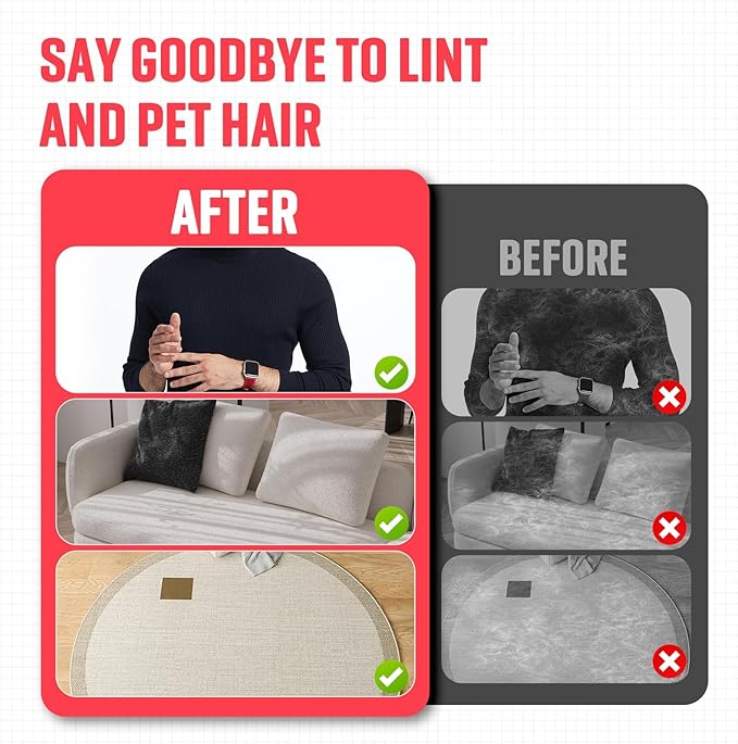 Pet Grooming Gloves for Shedding, 1-Pack Reusable Cat & Dog Hair Remover for Couch, Car Seat - Electrostatic Pet Hair Removal Tool for Furniture and Clothing