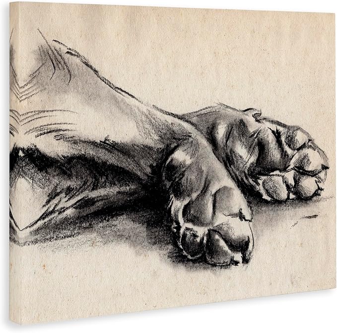 Stupell Industries Dog Paw Charcoal Design, Designed By Jennifer Paxton Parker, 20 x 16, Canvas Wall Art