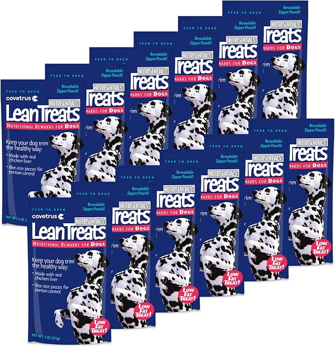 Butler Covetrus Nutrisential Lean Treats for Dogs - Small, Medium & Large Dogs (K9) - Nutritional Low Fat, Bite-Size - Soft Chicken Flavor - 12 Pack - 4oz