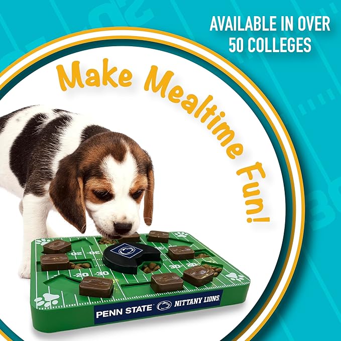 NCAA Puzzle Toy Slow Feeder, Puzzle Treat Dog Toy, Interactive Dog Treat Toy, Dog Puzzle Feeding Slow Toy (Penn State Nittany Lions)