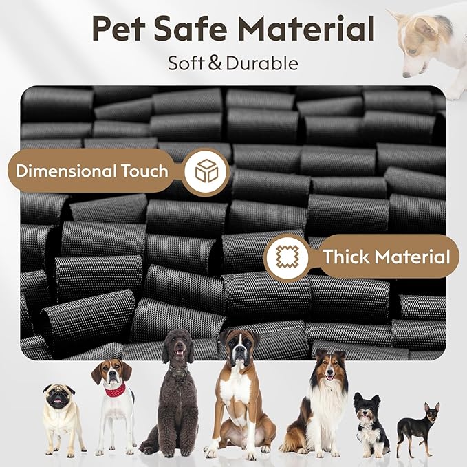 Snuffle Mat for Dogs, Dog Puzzle Mat, Interactive Dog Toys for Enrichment,Sniff Mats with Non-Slip Backing,Portable Design Easy to Store (Black, 14" X 12"-Portable)