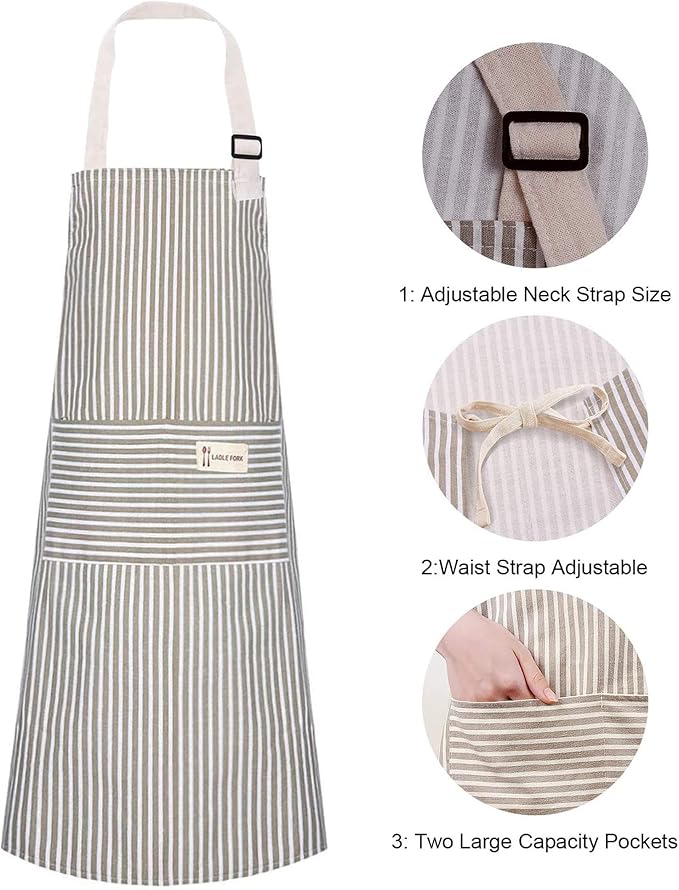 Lofekea Apron, 2 Pack Cooking Apron for Women with Pocket Adjustable Chef Aprons for Kitchen, Cooking, Baking, BBQ, Grill(Red/Blue)