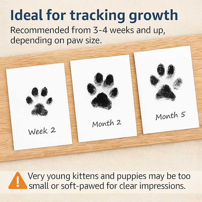 PERZUMI Paw Print Kit for Dogs, 2 Pack, Inkless Clean Touch 2.3×3.7 in, Paw Print Kit for Dogs and Cats, Mess-Free for Puppies Kittens Pet Memorial