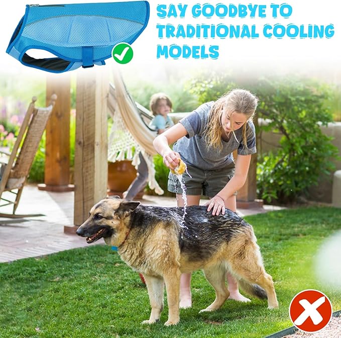 ROZKITCH Dog Cooling Vest, Lightweight Jacket with Evaporative Cooling Microfiber Technology, UV Protection Shirt for Beach Hiking Training Walking, Sizing for Medium Dogs XL