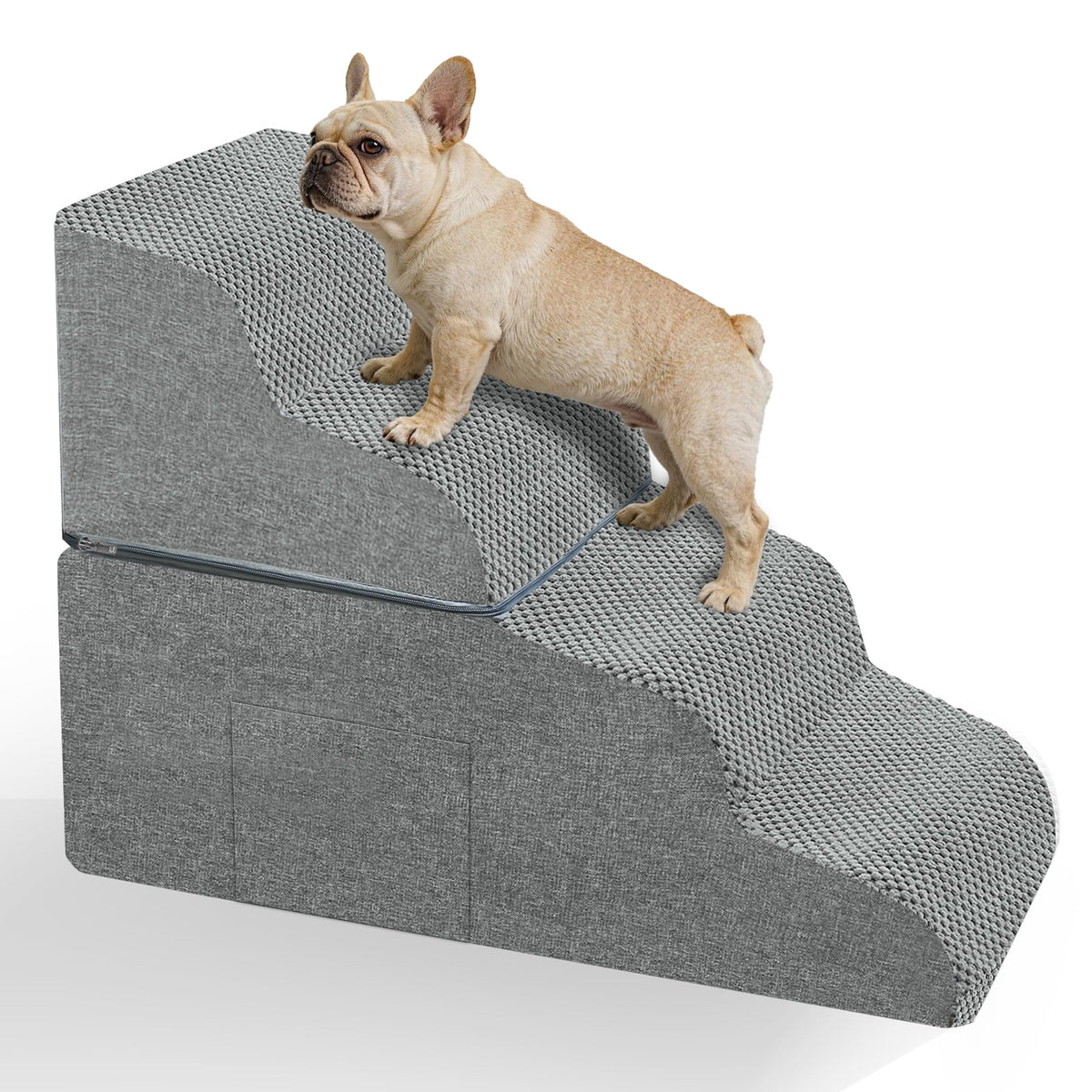 Dog Stairs for Bed,19" H 4 Step Pet Stairs for Small Dogs & Cats - Image 1