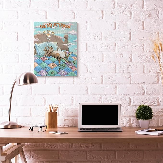 Stupell Industries 'Dog Day Afternoon Funny Cartoon Pet Design', Canvas Art, 24 x 30 Inches, Easy to Hang and Sturdy, Made in USA, by Gary Patterson