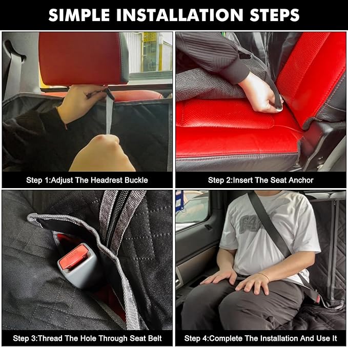 sportuli Dog Car Seat Cover Replce for Toyota Tacoma/Ford Ranger/Chevy Colorado, 600D Oxford Cloth Heavy Duty Waterproof Non Slip Pet Truck Back Bench Seat Cover, Fit for All Mid-Size Trucks
