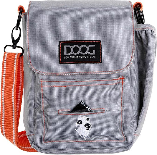 DOOG Walkie Bag - Adjustable Dog Treat Pouch Shoulder Bag with Poo Bag & Water Bottle Compartments - Comfort Fit for Everyday Use
