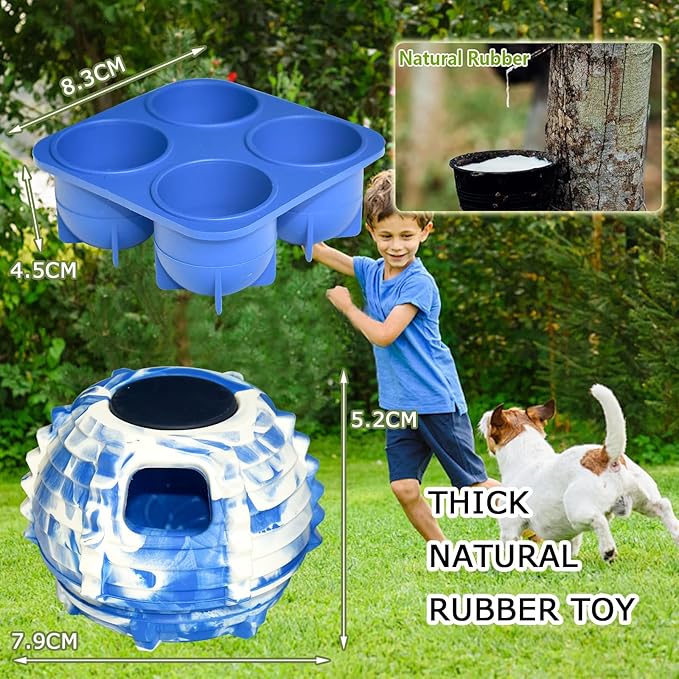 XHX Long-Lasting Interactive Dog Toy Safe for Small Dogs 10-25 lbs(Small, Blue and White)