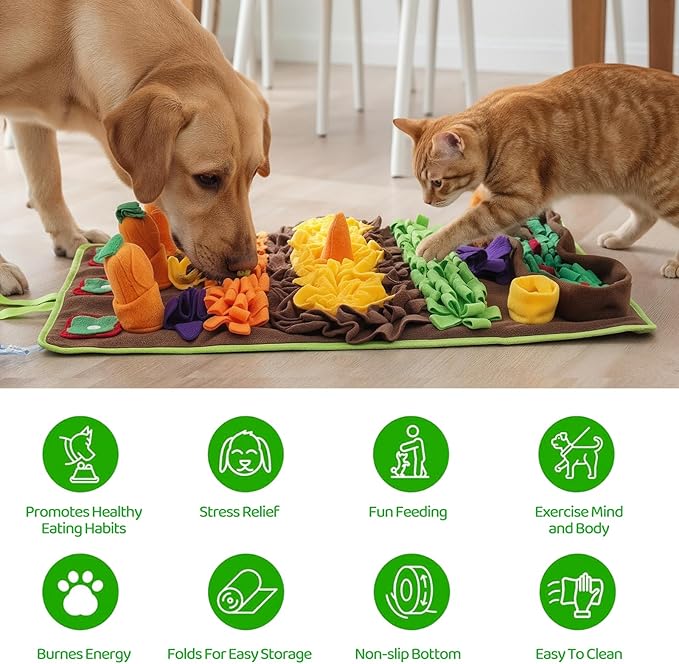 Snuffle Mat for Dogs Large Breed - Interactive Dog Toys for Boredom - Sniff mat - Mental Stimulation - Enrichment Toys- Slow Feed- Washable & Foldable (B)