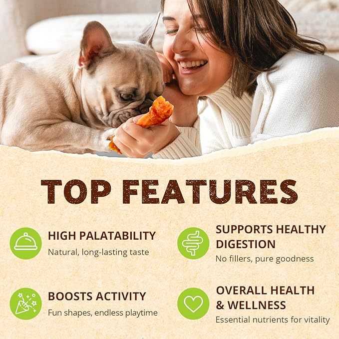 AFreschi Turkey Tendons for Dogs, USA-Sourced, Healthy Dog Treats, Rawhide-Free Puppy Chews, Long Lasting, All Natural, Hypoallergenic Dog Treats for Large Breeds, 10 oz Pack Variety (L)