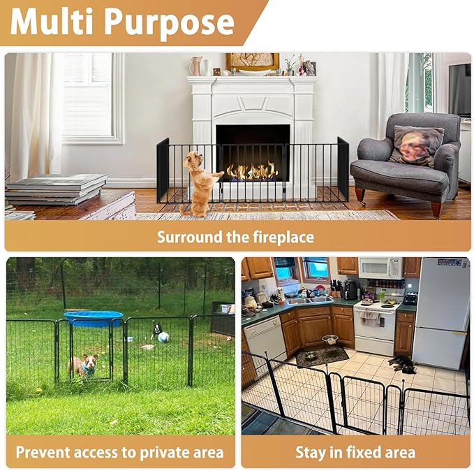 ForoGore 4 Pack Fence to Wall Anchor Compatible with FXW Dog Playpen, Dog Playpen Accessories for Yard, Fireplace, Doorways Indoor/Outdoor(Black)