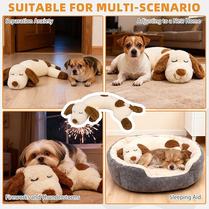 Heartbeat Puppy Calming Plush Toy — Anxiety Relief, Sleep Aid, Rechargeable
