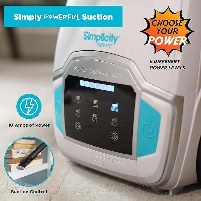 Simplicity Vacuums Scout Upholstery Vacuum Cleaner and Pet Hair Tool Bundle, Use Pet Vacuum Cleaners for Pet Hair on Couch and to Vacuum Hardwood Floor, Rugs and Above Floor Areas