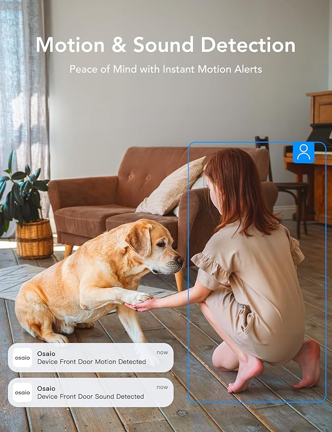 GNCC 2K Indoor Cameras for Home Security with Phone App, 2.4G/5G Mini Pet Cam w/Human/Motion/Sound Detection, Compatible with Alexa, Cloud Storage Subscription Required, Fixed View, Plug-in, 2 Pack
