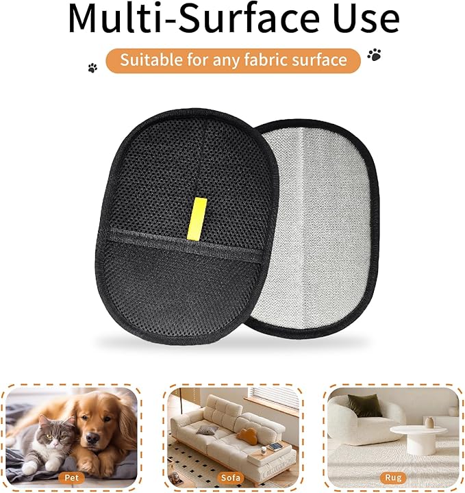 Pet Hair Remover,Electrostatic Pet Hair Removal Gloves，Cat &Dog Grooming Gloves, Washable & Reusable Removal for Clothe, Curtain, Couch, Bedsheet, Furniture, Carpet, Cat Hair Removal Tool