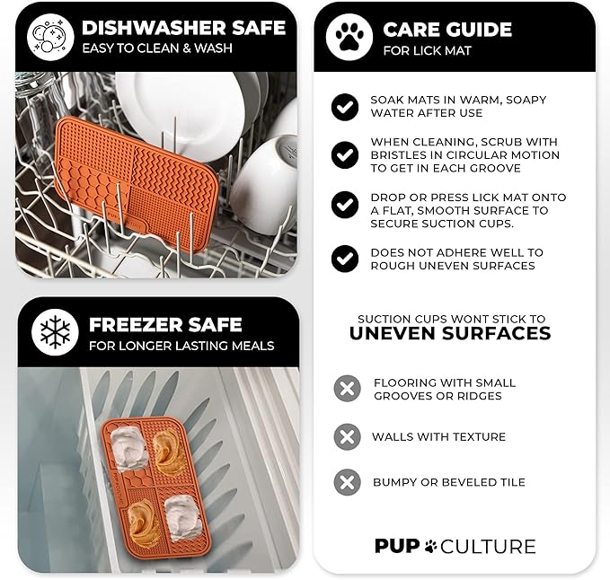 Pup Culture Dog Lick Mat for Dogs, Feeding Pad for Anxious Pets Plus 4 Different Puzzles for Mental Stimulation for Dogs - Supports Mental, Dental, and Digestive Health, Bite Resistant and Heavy Duty