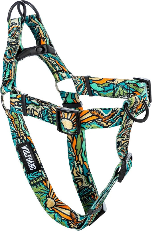 Wolfgang Heavy Duty Adjustable Dog Harness, Pull-Tested to Over 800 lbs for Walking & Training, WildWolf Print, X-Large