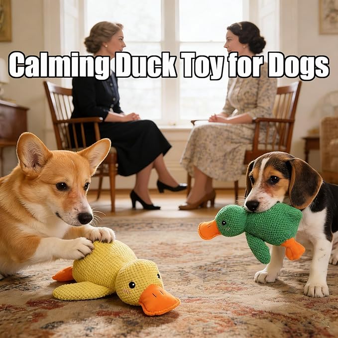 Anti-Destructive Pet Anxiety Relief Duck Toy, Calming Duck Toy for Dogs, 12.6in/32cm Dog Stress Relief Duck, 2026 New Upgraded Plush Soft Stuffed Puppy Dog Toy for Small Medium Dogs (Yellow-1 Pc)