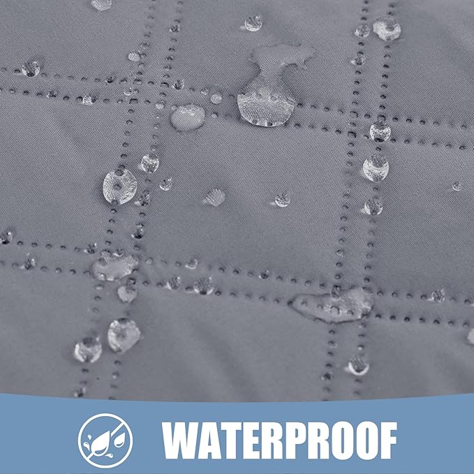 Smiry Waterproof Dog Bed Cover Pet Blanket, Soft Washable Dog Blanket for Furniture Bed Couch Sofa Reversible, Checkered (30"x53", Grey/Light Grey)