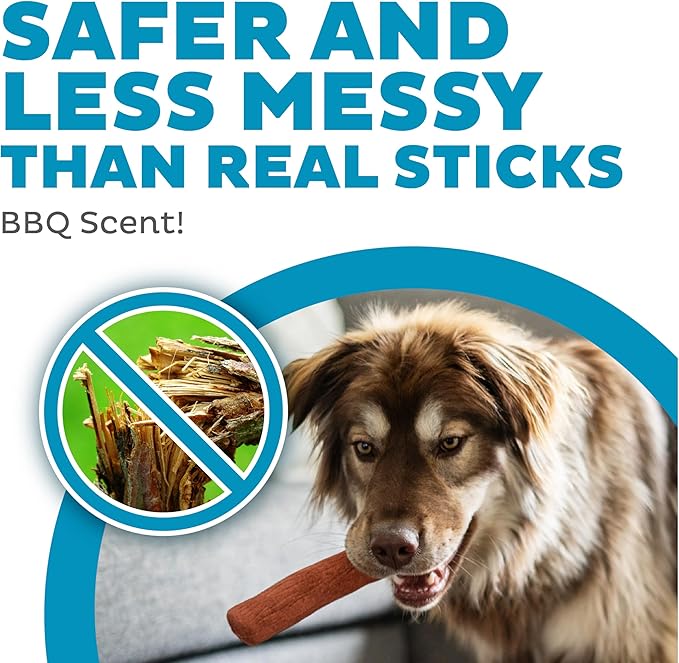 Pupstages Dogwood Mesquite Dog Chew Toy – Real-Wood Blend, Moderate Chewers, Medium, 7.5", 2-Pack (Natural & Mesquite Flavors)