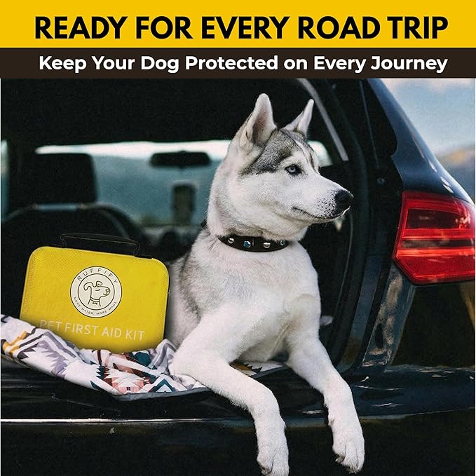 Dog First Aid Kit – Vet Approved, Essential Items Pet Emergency Kit Accessories for Car, Travel, Hunting, Hiking & Camping Gear with Mini Pouch for Home, Office & Outdoor Adventures
