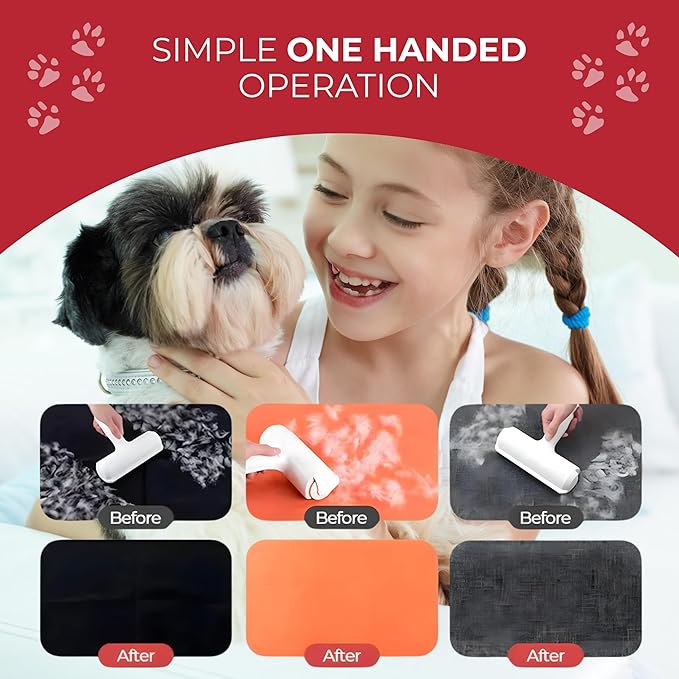 Pet Hair Remover Roller – Reusable Multi-Surface Lint Roller for Dog & Cat Fur on Furniture, Couch, Carpet, Bedding, Clothes & Car Seats – Eco-Friendly, Portable Hair Removal Cleaning tool for Home