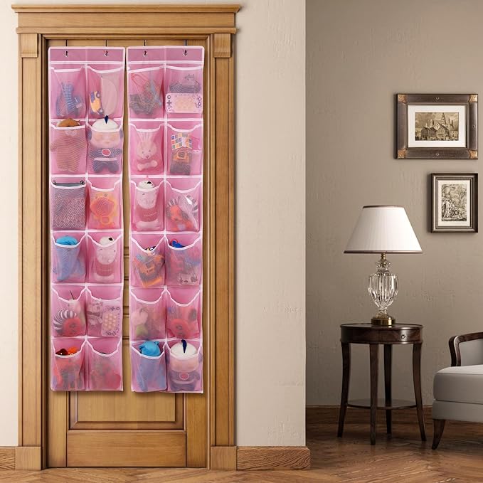 Over the Door Hanging Shoe Organizer, 12 Large Pockets, 2-Pack
