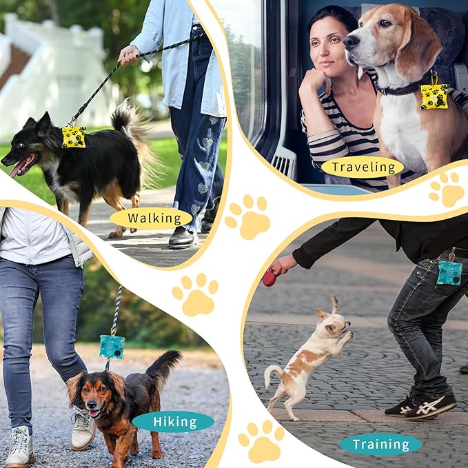 2 Pack Dog Treat Pouch， Portable Puppy Dog Training Treat Bag for pet Training Hand Free Dog Walking BagAuto Closing Pet Feed Snack Reward for Puppy Travel or Outdoor