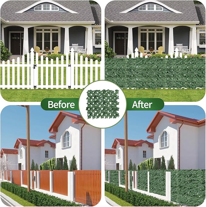 Artificial Ivy Privacy Fence Screen,39.4"x158" UV-Anti Fake Leaves Plant Vine,Privacy Hedges Wall for Indoor Outdoor Garden Backyard Decor