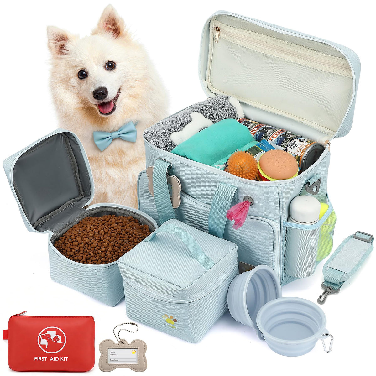 Pet Travel Bag, Large Blue Dog Carrier - Image 1