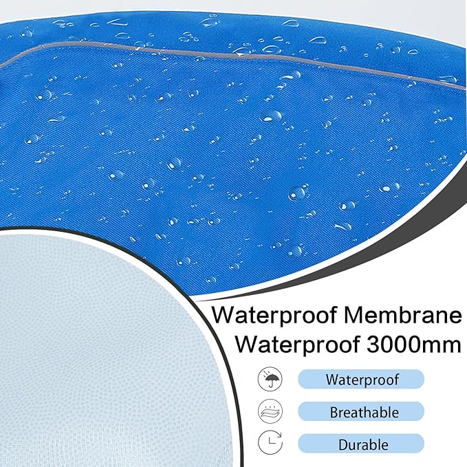 Waterproof Dog Raincoat, Adjustable Lightweight Dog Rain Jacket with Reflective Strip Leash Hole for Small Medium Large Dogs (Blue, XX-Large(55-77lb))