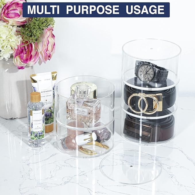 Acrylic Belt Organizer, 10 Layer Belt Holder for Closet or Drawer, Display for Men’s and Women’s Belts, Jewelry, and Watches