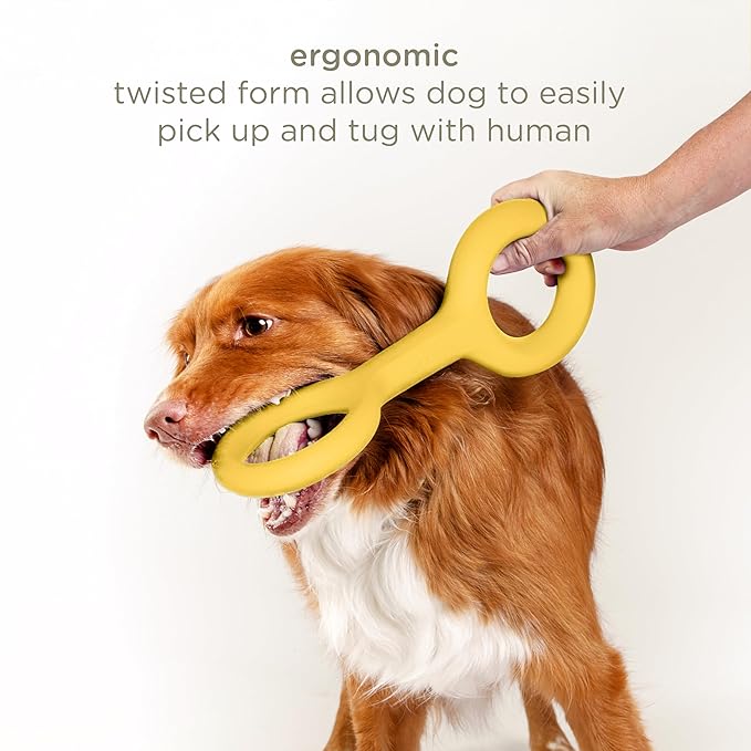 Ubbi Tuggle Dog Toy, Durable Rubber with Ergonomic Grip, for Medium to Large Dog Breeds, Yellow (Pack of 2)